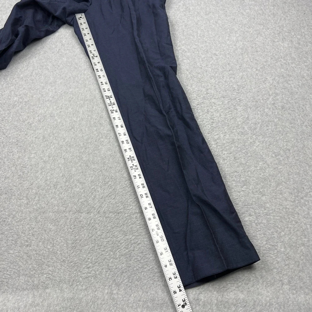 Suitsupply Brescia Pants Men's 52* 36x34 Blue Linen Wool Woven Trousers Slacks